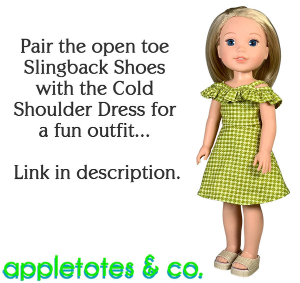 Slingback Shoes Sewing Pattern for 14 Inch Dolls