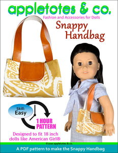 Snappy Handbag Sewing Pattern for 18 Inch Dolls