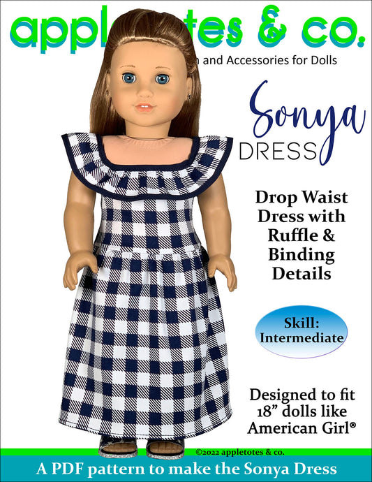 Sonya Dress 18 Inch Doll Sewing Pattern