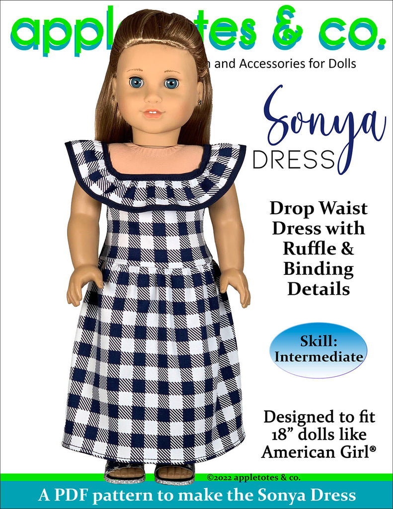 Sonya Dress 18 Inch Doll Sewing Pattern – Appletotes & Co.