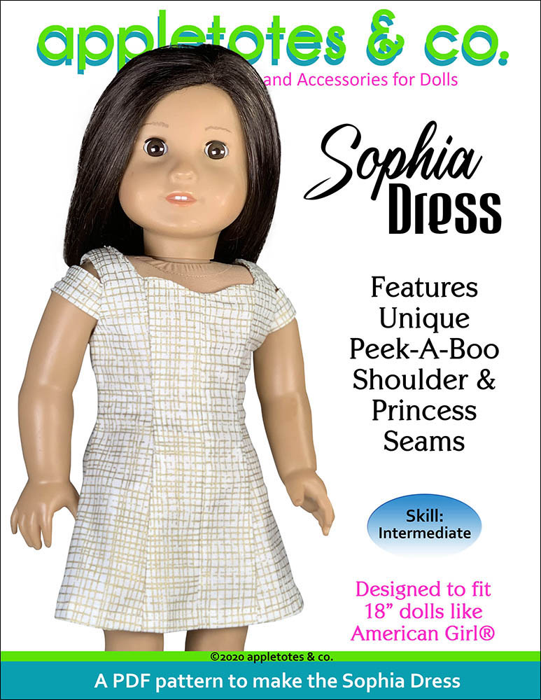 Sophia Dress Sewing Pattern for 18 Inch Dolls