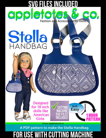 Stella Handbag 18 Inch Doll Pattern - SVG Files Included