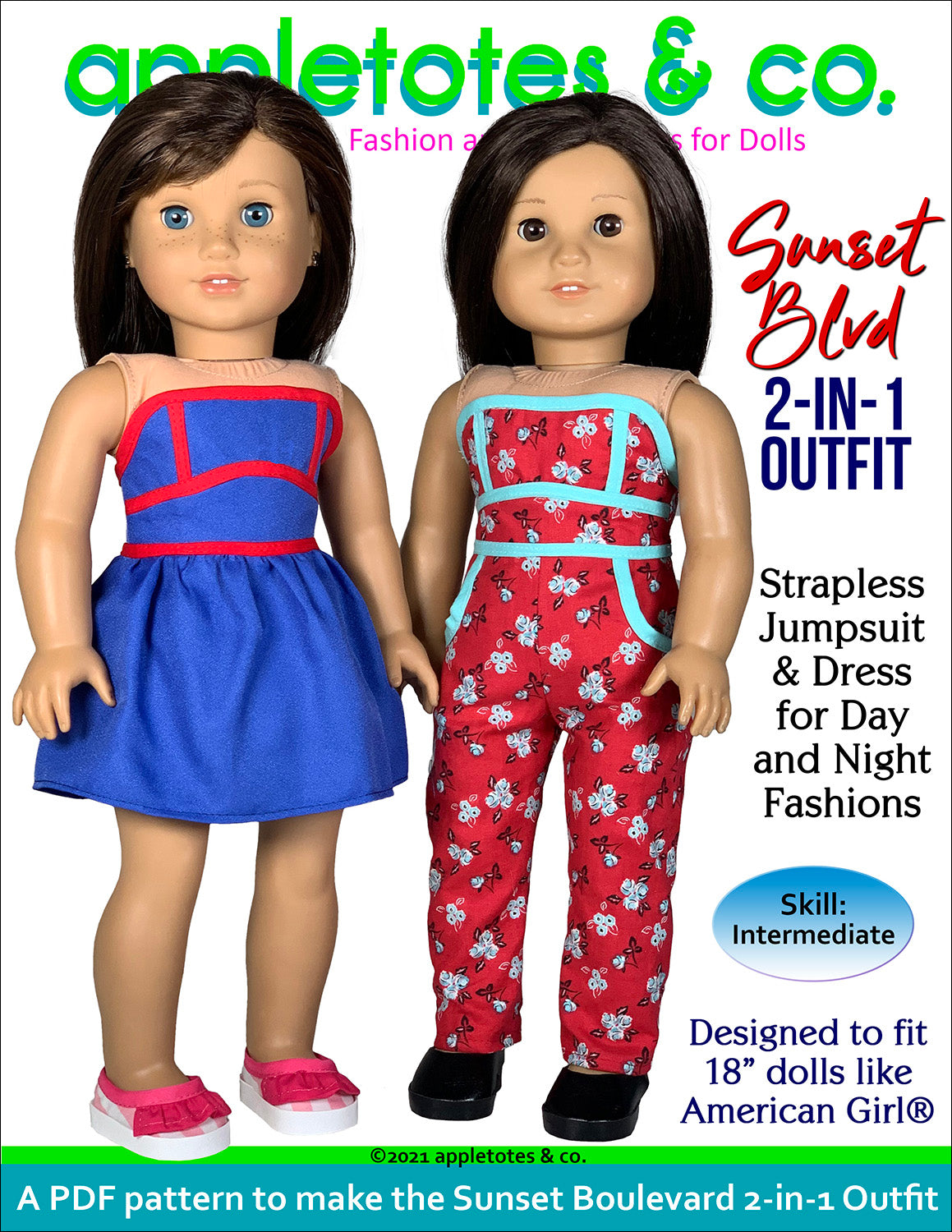 Sunset Boulevard Outfit 18 Inch Doll Sewing Pattern