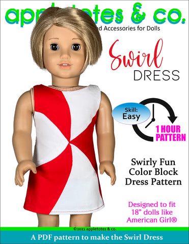Swirl Dress 18 Inch Doll Sewing Pattern