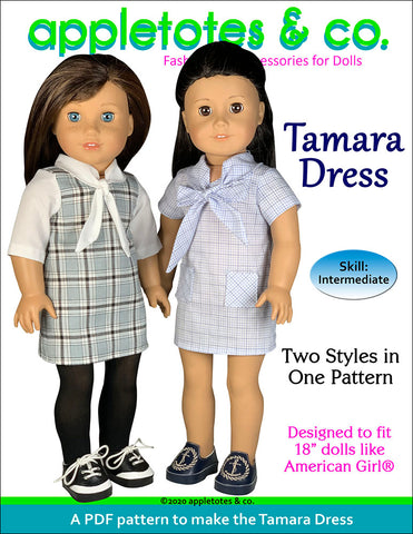 Tamara Dress Sewing Pattern for 18 Inch Dolls