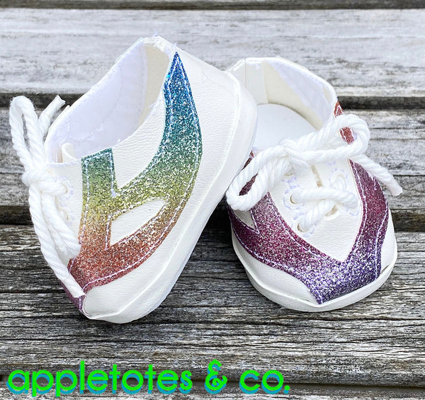 Taylor Leather Sneakers ITH Embroidery Pattern for 18 Inch Dolls