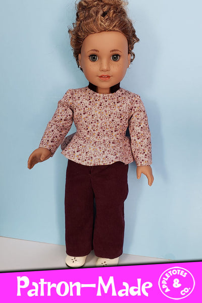 Tori Trousers 18 Inch Doll Sewing Pattern
