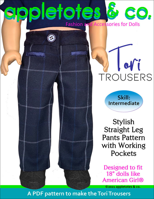 Tori Trousers 18 Inch Doll Sewing Pattern