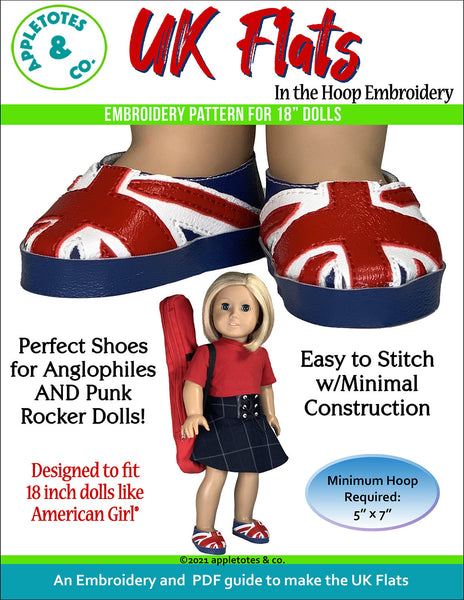 UK Flats 18 Inch Doll ITH Embroidery Pattern