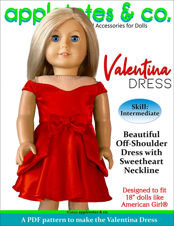 Valentina Dress 18 Inch Doll Sewing Pattern