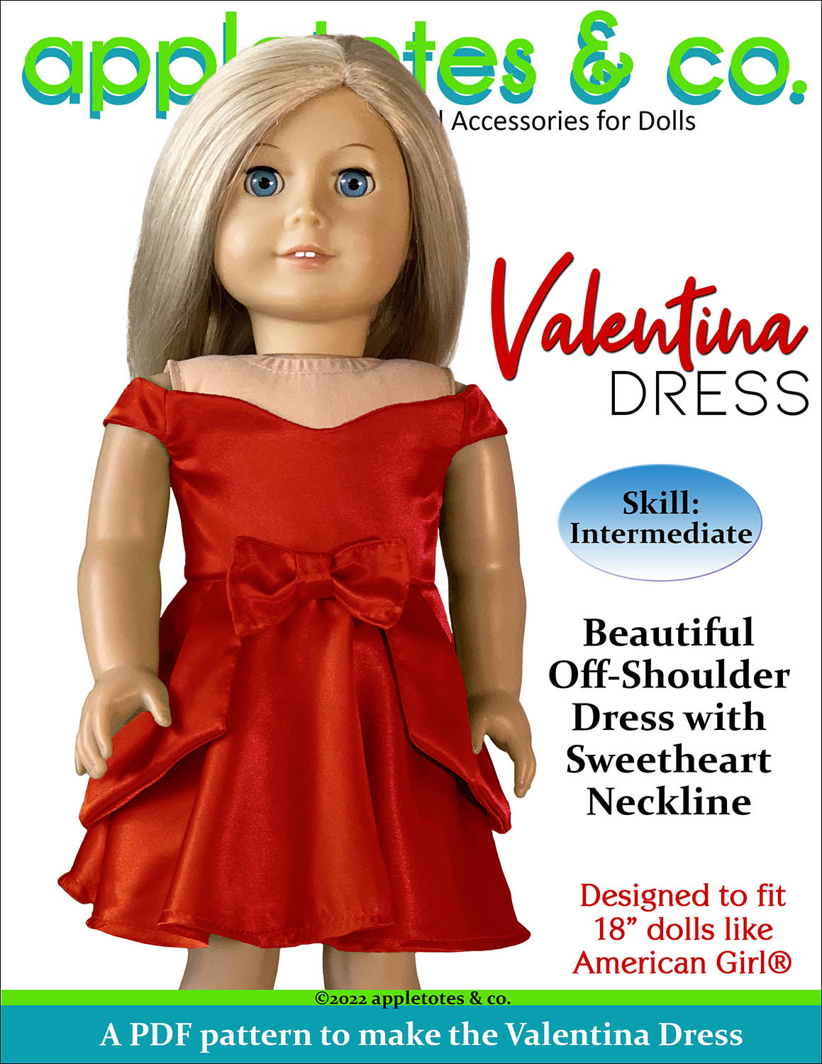 Valentina Dress 18 Inch Doll Sewing Pattern