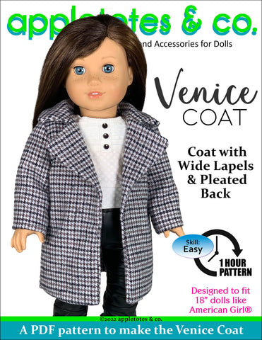 Venice Coat 18 Inch Doll Sewing Pattern