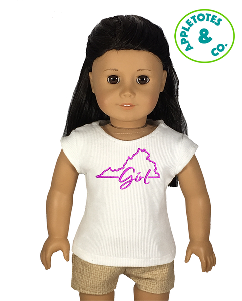 Virginia Girl Machine Embroidery File for 18" Dolls