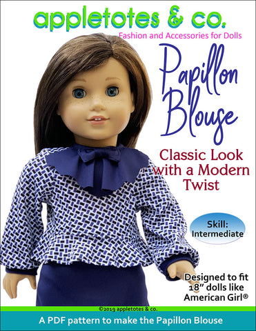 Papillon Blouse Sewing Pattern for 18 Inch Dolls