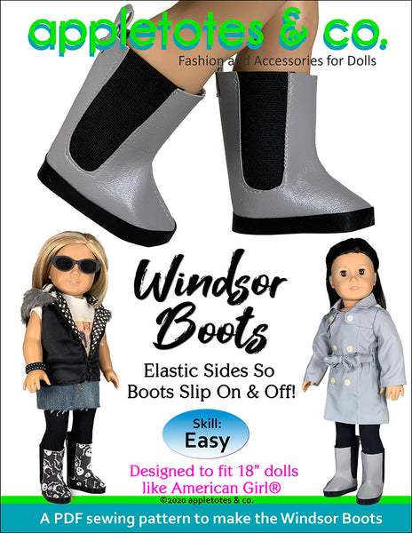 Windsor Boots 18 Inch Doll Sewing Pattern